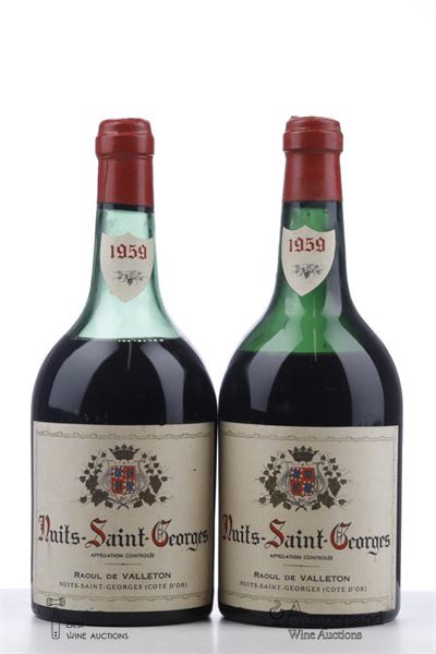 NUITS ST GEORGES 1959 - Raoul de Valleton - 2 Bottles