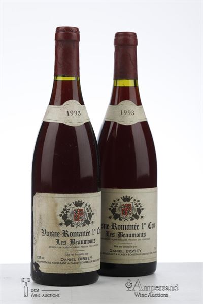 VOSNE ROMANEE LES BEAUMONTS 1993 - Daniel Bissey - 2 Bottles