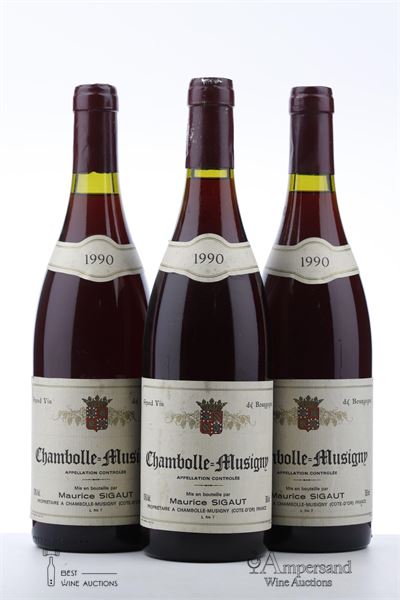 CHAMBOLLE MUSIGNY 1990 - Maurice Sigaut - 3 Bottles