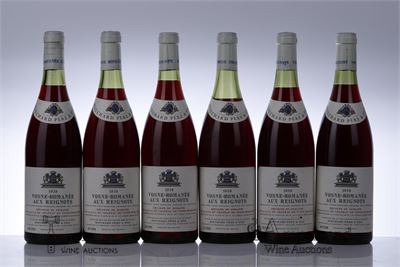 VOSNE ROMANEE AUX REIGNOTS 1978 - Comte Liger Belair Bouchard - 6 Bottles - Owc 6