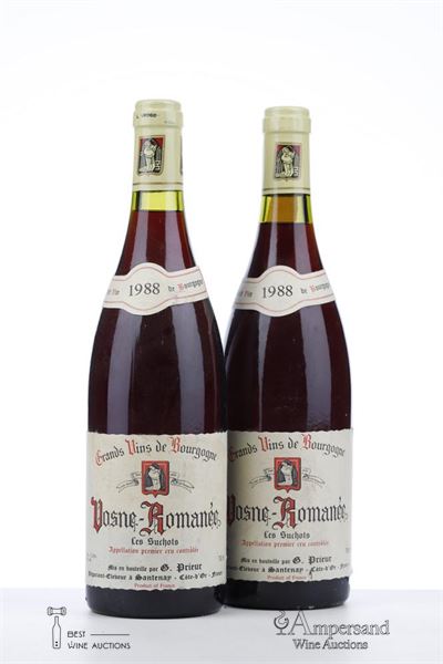 VOSNE ROMANEE LES SUCHOTS 1988 - G. Prieur  - 2 Bottles