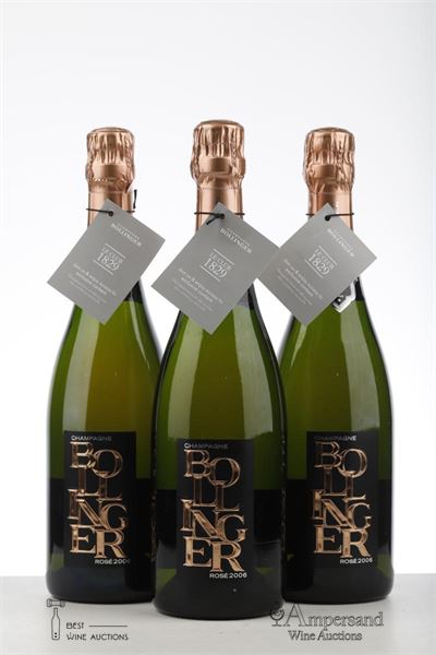 BOLLINGER LIMITED EDITION VINTAGE ROSE 2006 - Bollinger - 3 Bottles - Oc 1
