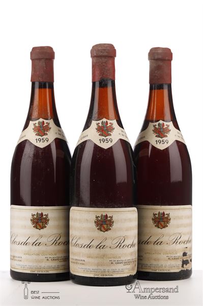 CLOS DE LA ROCHE 1959 - Joseph Drouhin mise Grafé Lecocq - 3 Bottles