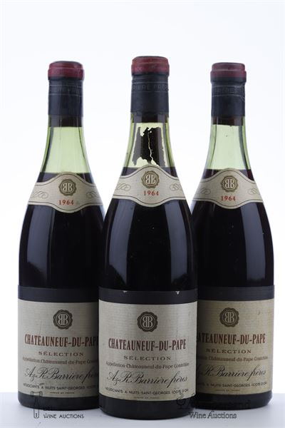 CHATEAUNEUF DU PAPE SELECTION 1964 - Barriere - 3 Bottles