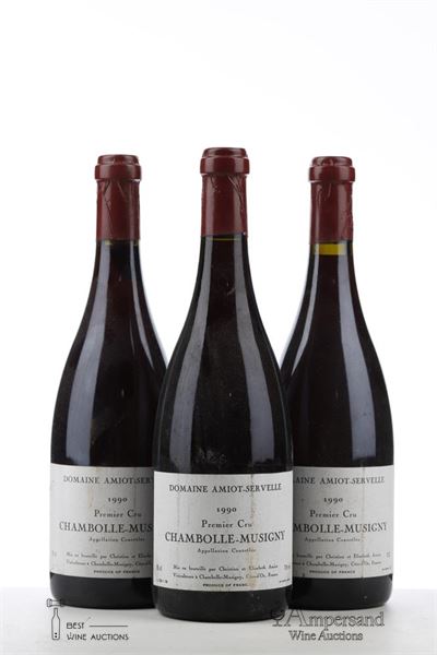 CHAMBOLLE MUSIGNY 1 ER CRU 1990 - Amiot Servelle - 3 Bottles