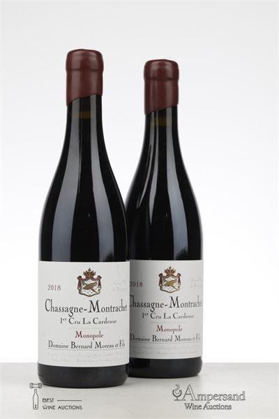 CHASSAGNE MONTRACHET ROUGE LA CARDEUSE 2018 - Bernard Moreau - 2 Bottles