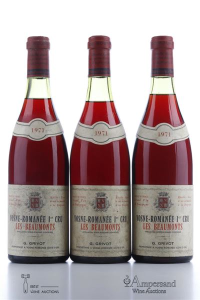 VOSNE ROMANEE LES BEAUMONTS G. Grivot 1971 - 3 Bottles