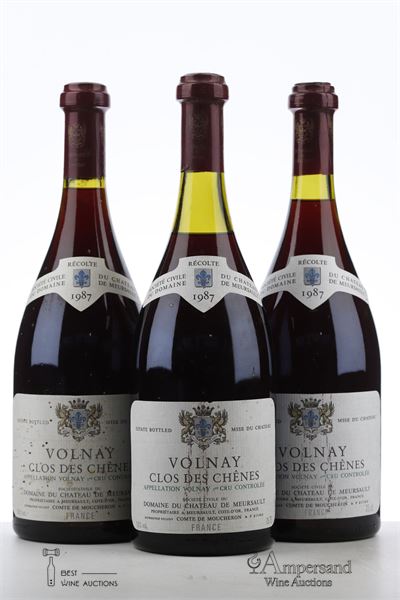 VOLNAY CLOS DES CHENES 1987 - Chateau de Meursault - 3 Bottles