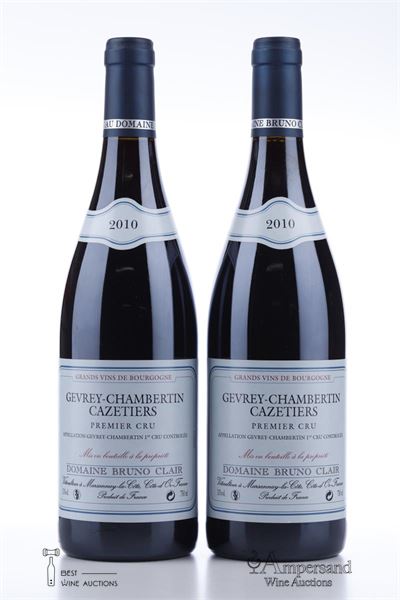 GEVREY CHAMBERTIN LES CAZETIERS 2010 - Bruno Clair - 2 Bottles