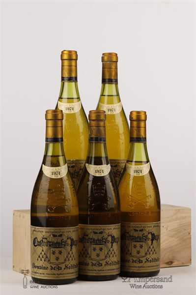 CHATEAUNEUF DU PAPE BLANC DOMAINE DE LA SOLITUDE 1974 - Lançon - 5 Bottles