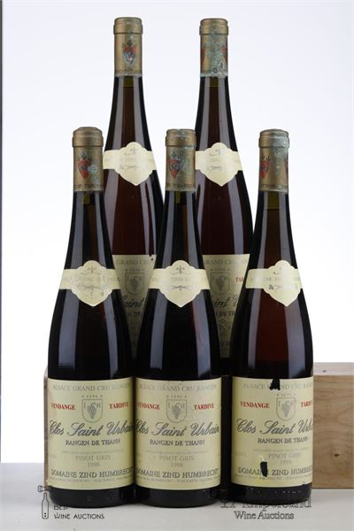 PINOT GRIS CLOS ST URBAIN RANGEN DE THANN VENDANGE TARDIVE 1998 - Zind Humbrecht - 5 Bottles