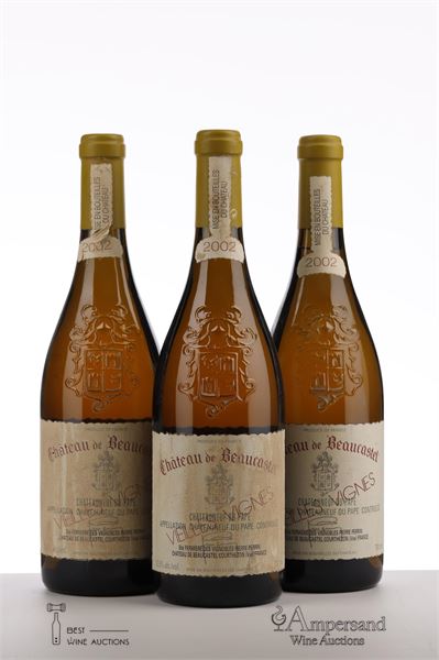 CHATEAUNEUF DU PAPE BLANC BEAUCASTEL ROUSSANNE VIEILLES VIGNES 2002 - Beaucastel - 3 Bottles