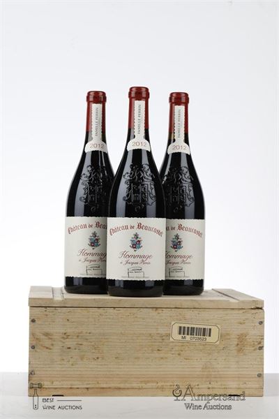 CHATEAUNEUF DU PAPE BEAUCASTEL HOMMAGE A JACQUES PERRIN 2012 - Beaucastel - 3 Bottles - Owc 3