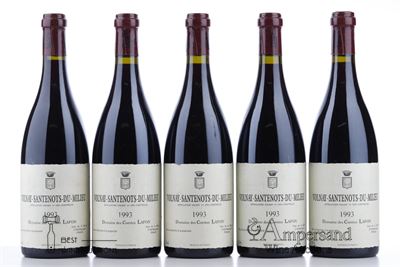 VOLNAY SANTENOTS DU MILIEU 1993 - Comtes Lafon - 5 Bottles