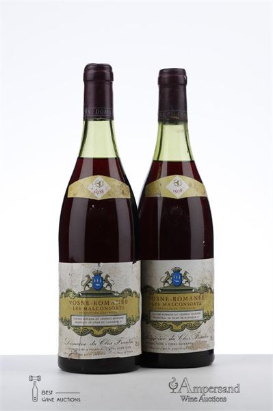 VOSNE ROMANEE LES MALCONSORTS 1978 - Clos Frantin - 2 Bottles
