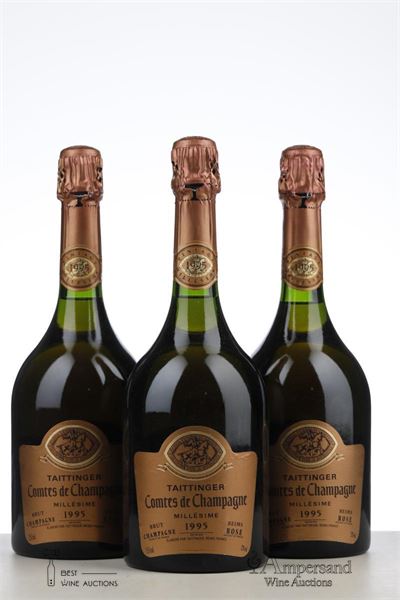 TAITTINGER COMTES DE CHAMPAGNE ROSE 1995 - Taittinger - 3 Bottles