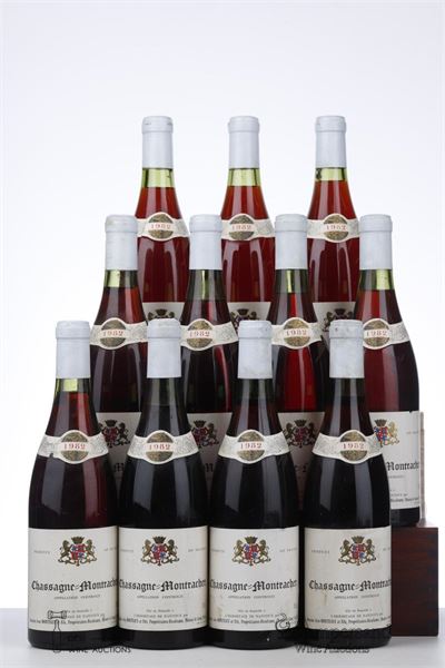 CHASSAGNE MONTRACHET ROUGE 1982 - Jean Moreteaux - 11 Bottles