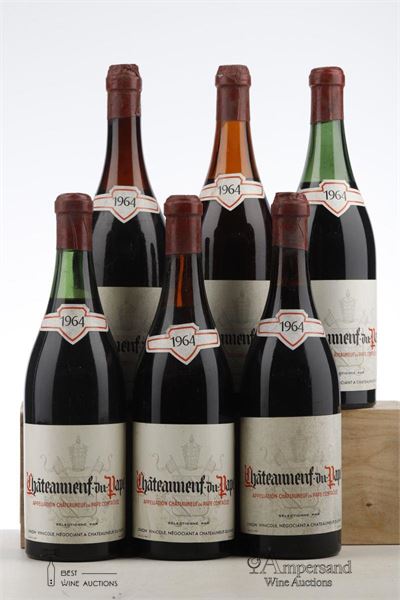 CHATEAUNEUF DU PAPE 1964 - Union Vinicole - 6 Bottles