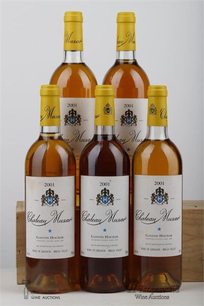 MUSAR BLANC 2001 - Gaston Hochar - 5 Bottles