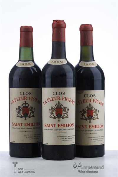 CLOS LA FLEUR FIGEAC 1959 - A. Moueix - 3 Bottles