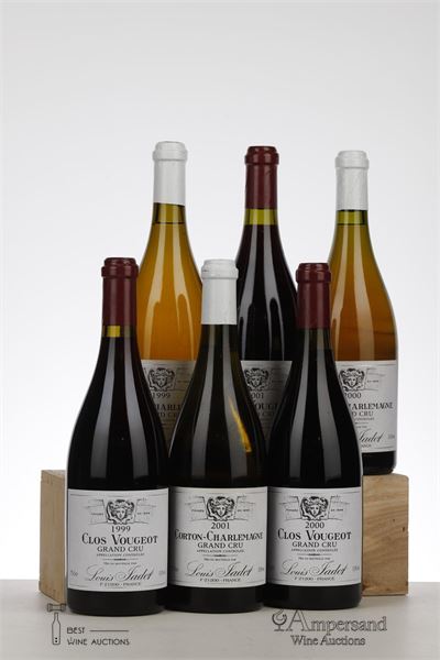 COLLECTION TERRES VIGNES ET RAISINS DU CORTON CHARLEMAGNE ET CLOS VOUGEOT 1999 - 2000 - 2001 - Louis Jadot - 1 Bottle - Owc 6