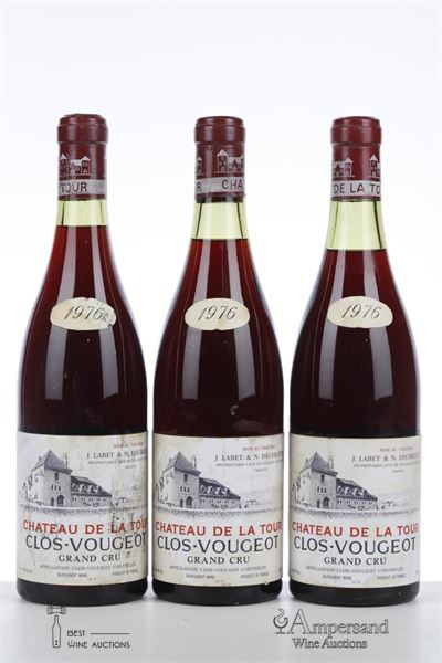 CLOS VOUGEOT 1976 - Chateau de la Tour - 3 Bottles