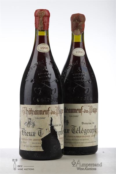 CHATEAUNEUF DU PAPE VIEUX TELEGRAPHE LA CRAU 1998 - Brunier - 2 Magnums