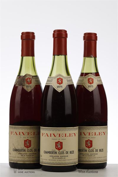 CHAMBERTIN CLOS DE BEZE 1975 - Faiveley - 3 Bottles
