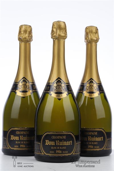 DOM RUINART BLANC DE BLANCS 1986 - Ruinart - 3 Bottles