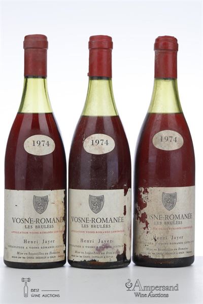 VOSNE ROMANEE LES BRULEES 1974 - Henri Jayer - 3 Bottles