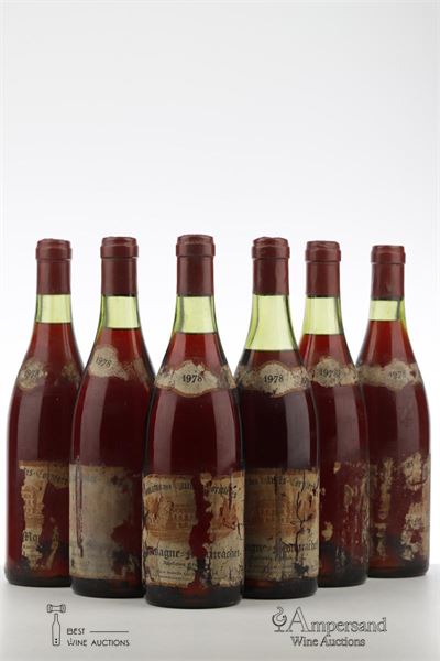 CHASSAGNE MONTRACHET ROUGE 1978 - Domaine des Hautes Cornieres - 6 Bottles