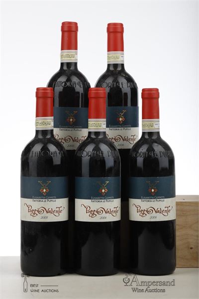 POGGIO VALENTE 2*2005 + 3*2006   - Fattoria le Pupille - 5 Bottles