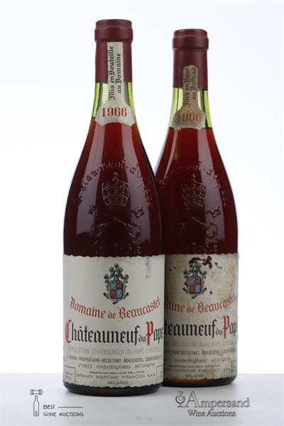 CHATEAUNEUF DU PAPE BEAUCASTEL 1966 - Perrin - 2 Bottles