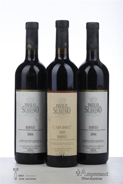 BAROLO CAROBRIC 1*2003 + BAROLO 2*2004   - Paolo Scavino - 3 Bottles