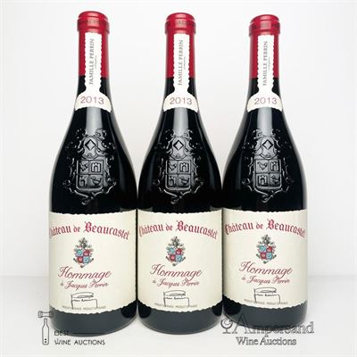 CHATEAUNEUF DU PAPE BEAUCASTEL HOMMAGE A JACQUES PERRIN 2013 - Chateau de Beaucastel - 3 Bottles