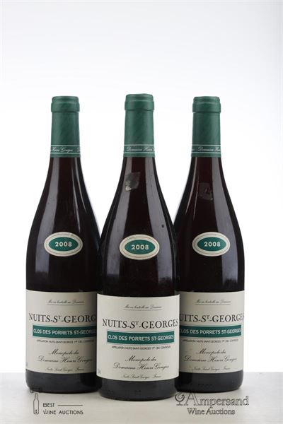 NUITS ST GEORGES CLOS DES PORRETS ST GEORGES 2008 - Henri Gouges - 3 Bottles