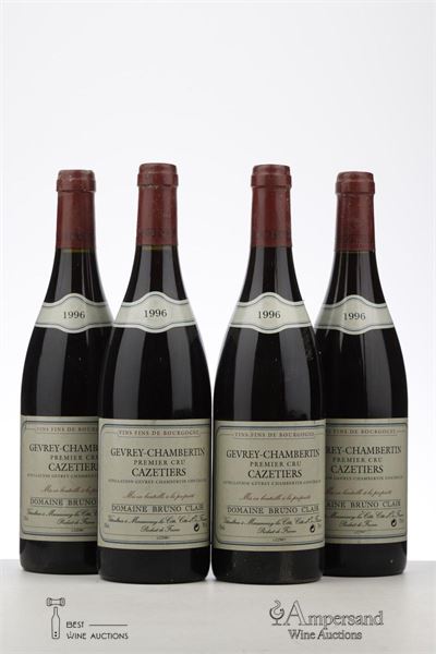 GEVREY CHAMBERTIN LES CAZETIERS 1996 - Bruno Clair - 4 Bottles