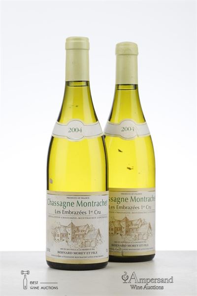 CHASSAGNE MONTRACHET BLANC LES EMBRAZEES 2004 - Bernard Morey - 2 Bottles