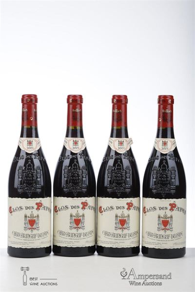 CHATEAUNEUF DU PAPE CLOS DES PAPES 2001 - Paul Avril - 4 Bottles