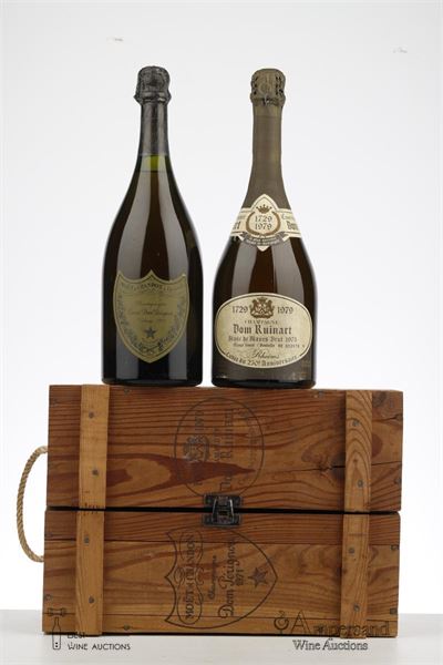 COLLECTION CASE 1 * 1971 DOM PERIGNON + 1 * 1973 DOM RUINART BLANC DE BLANCS BRUT MIXED - Moet et Chandon/Ruinart  - Owc 2