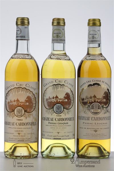 CARBONNIEUX BLANC 1980 - 1998 - 2000 - Mc - 3 Bottles