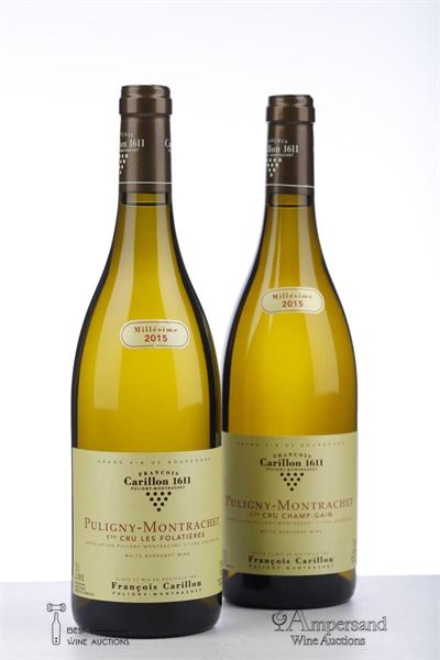 2015 PULIGNY MONTRACHET CHAMPS GAINS - 2015 PULIGNY MONTRACHET FOLATIERES  - Francois Carillon - 2 Bottles