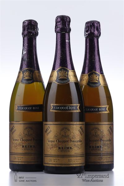 VEUVE CLICQUOT BRUT ROSE 1966 - Veuve Clicquot - 3 Bottles