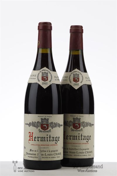 HERMITAGE ROUGE 1995 - Jean Louis Chave - 2 Bottles