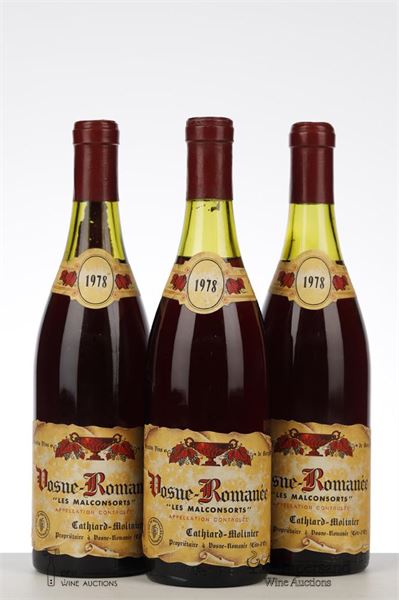 VOSNE ROMANEE LES MALCONSORTS 1978 - Cathiard Molinier - 3 Bottles
