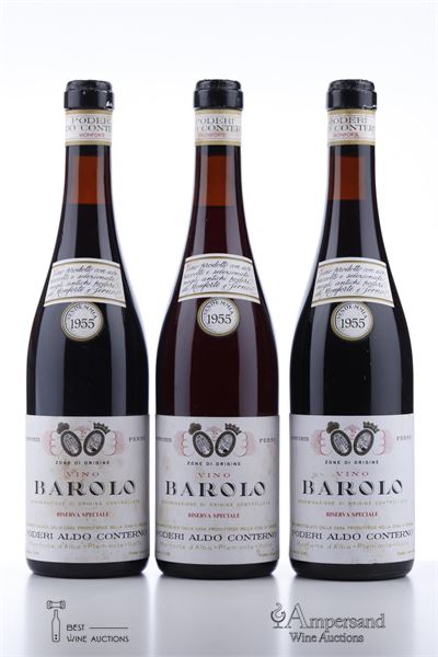 BAROLO MONFORTE E PERNO RISERVA SPECIALE 1955 - Aldo Conterno  - 3 Bottles
