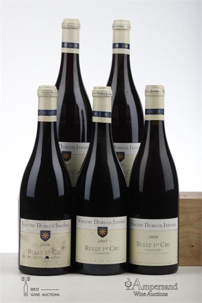 RULLY ROUGE CHAPITRE 1*2006 + 3*2007 + 1*2008  - Dureuil Janthial - 5 Bottles