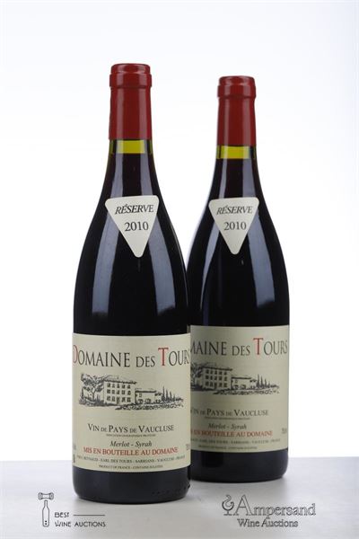DOMAINE DES TOURS MERLOT SYRAH 2010 - Reynaud - 2 Bottles