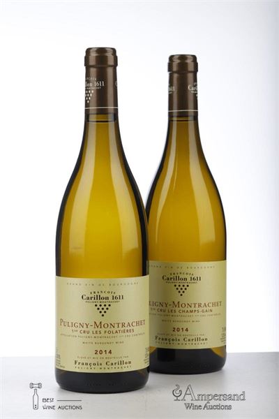 2014 PULIGNY MONTRACHET CHAMPS GAINS - 2014 PULIGNY MONTRACHET FOLATIERES - Francois Carillon - 2 Bottles