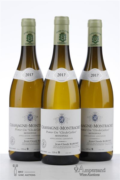 CHASSAGNE MONTRACHET BLANC CLOS DU CAILLERET 2017 - Ramonet - 3 Bottles